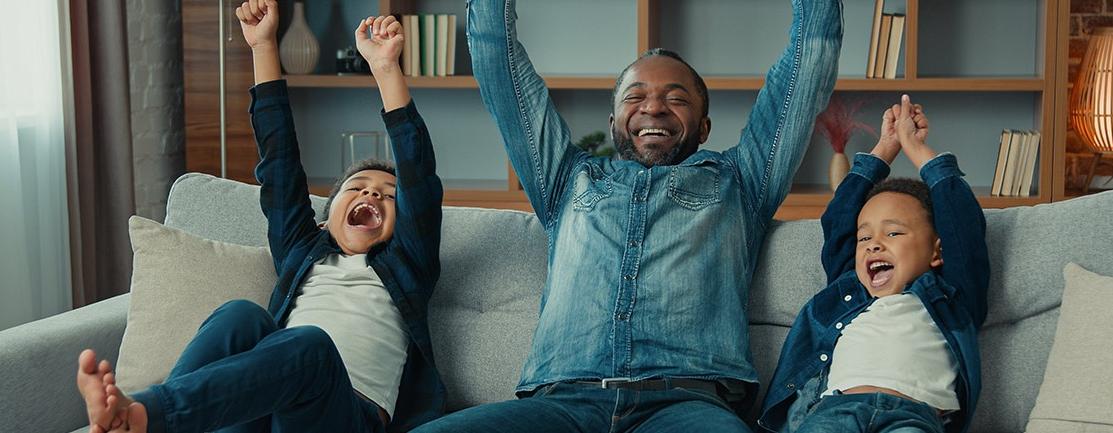 excited-african-american-happy-family-father-and-children