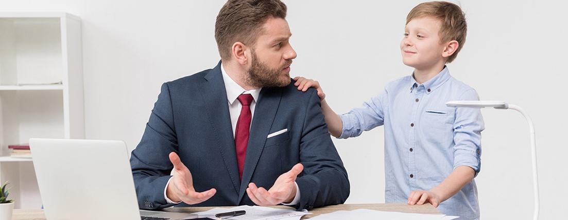 boy-with-his-father-businessman-at-office