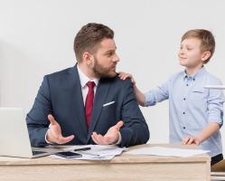 boy-with-his-father-businessman-at-office