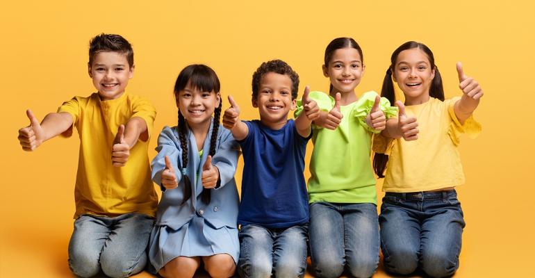 happy-diverse-multietnic-children-showing-thumb-up