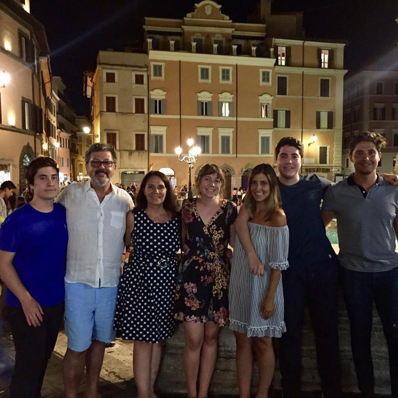 Aldo Cundari Family Posing For Evening Photo In Italy