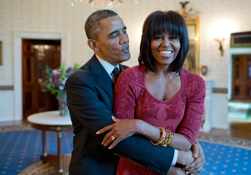 Barack And Michelle Obama In Oval Office