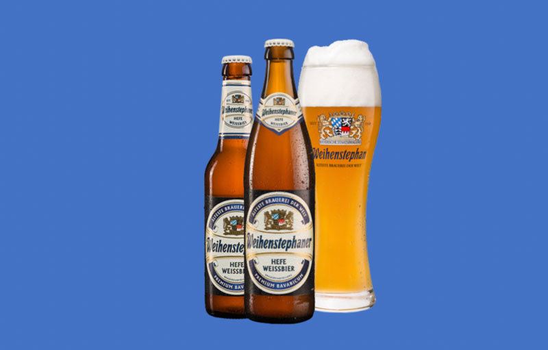 Weihenstephaner Hefeweizen 2 Beer Bottles And Glass