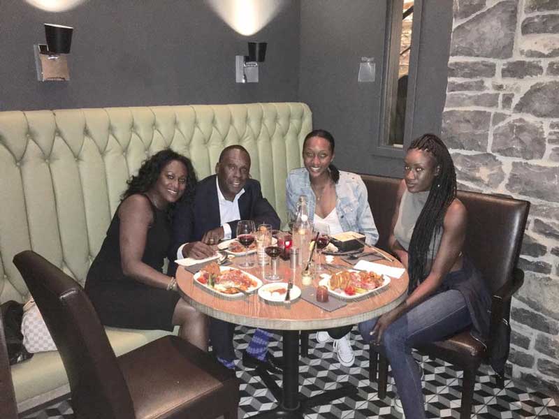 Bruny Surin Having Supper With His Wife and 2 Daughters