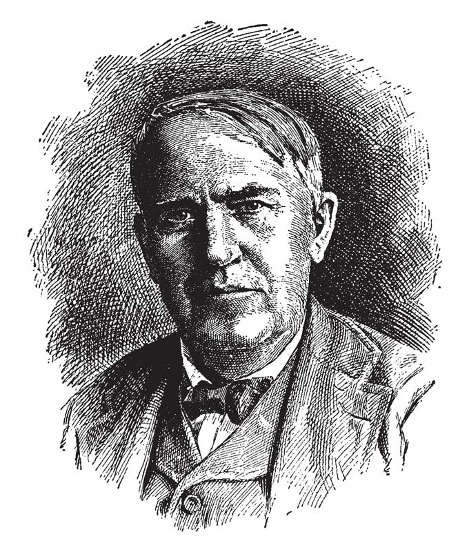 Etched Illustration Of Thomas Edison