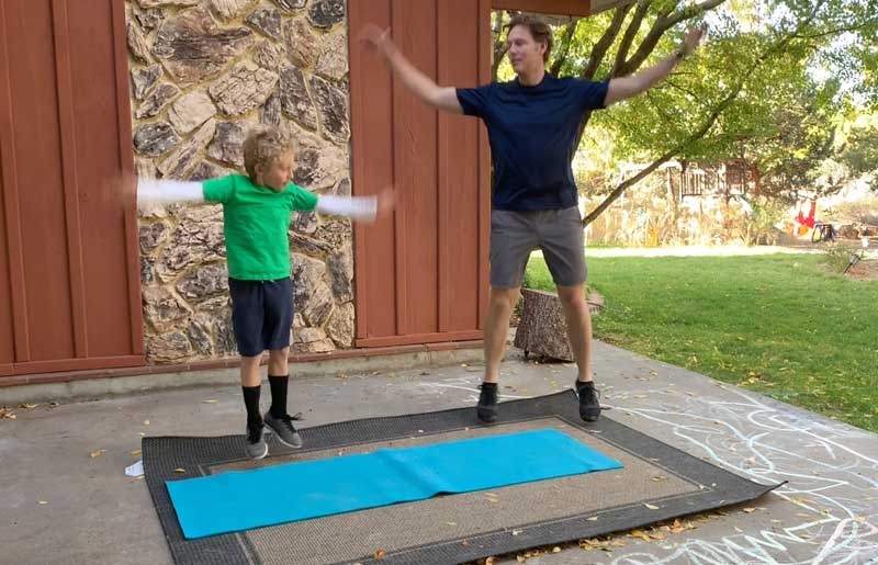 Sorren Harrison of Fit Daddy 365 Doing 50 Jumping Jacks With Son