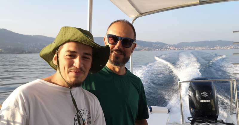 Nuno Santos Fernandes With Son On Boat