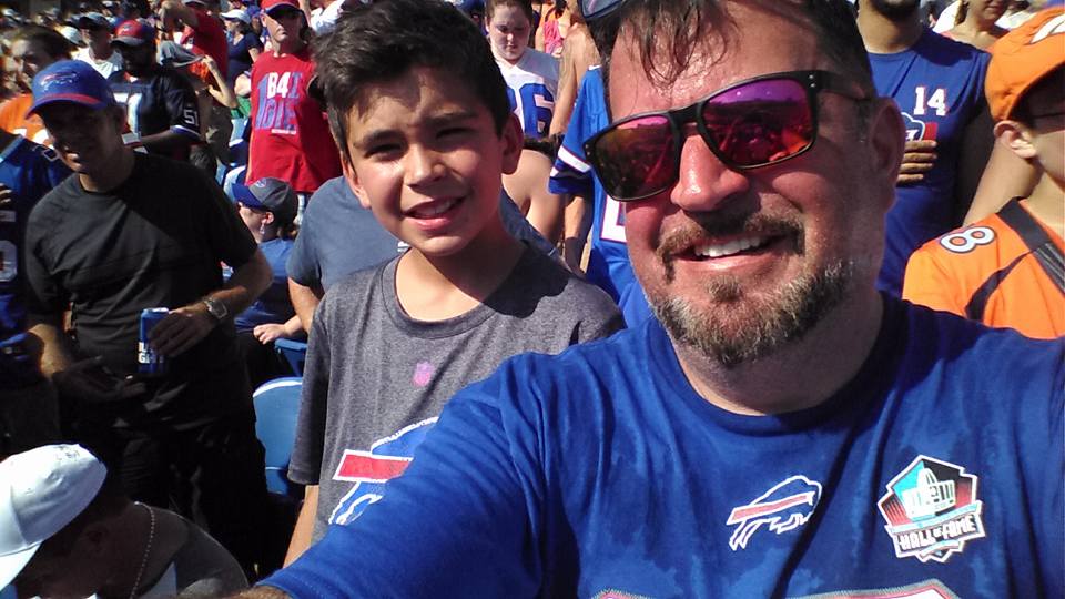 John Vellinga Taking Selfie Photo With Son At Buffalo Bills Football Game