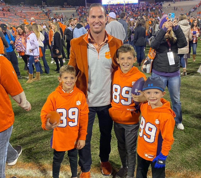 Justin Batt At Clemson College Football Game With His Children