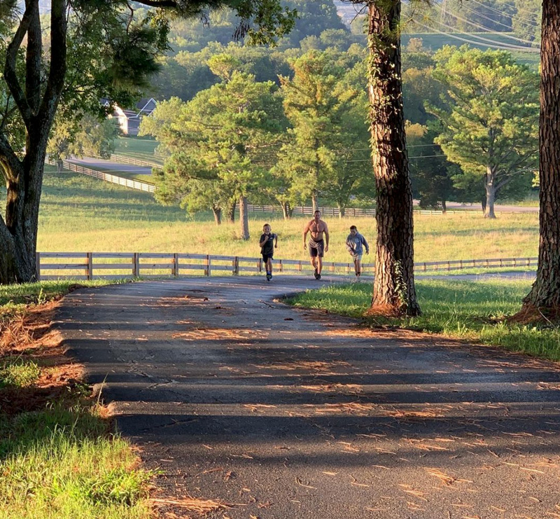 Justin Batt Walking Home With His Sons