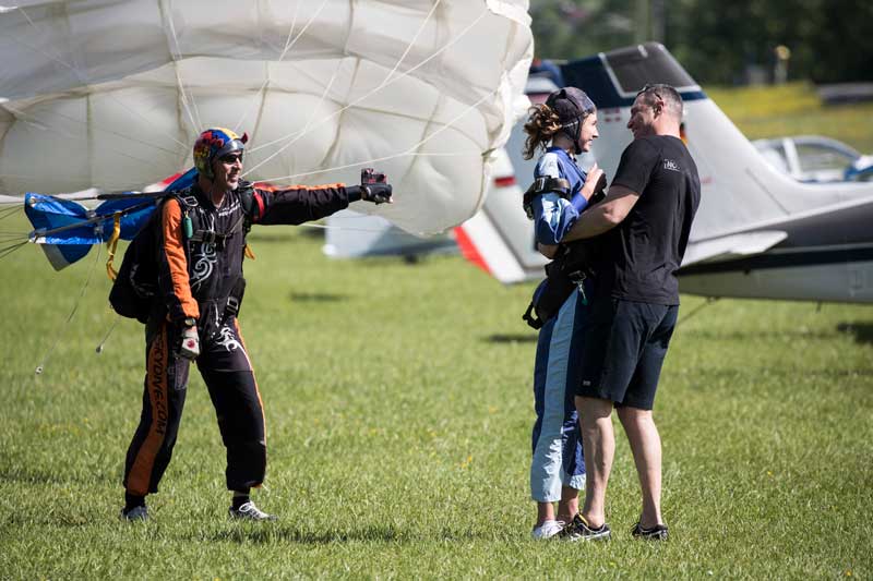 Vitali Klitschko Holding His Daughter After Her Safe Return From Skydiving