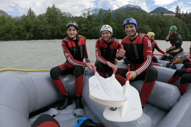 Vitali Klitschko With His Kids Whitewater Rafting In Austria Giving Thumbs Up