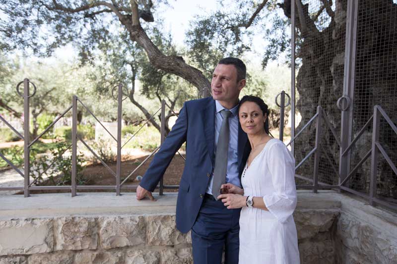 Vitali Klitschko And Wife Natalia While On Vacation In Israel