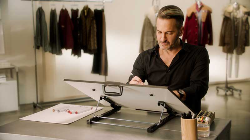 Fashion Star Mark Jacobs Concentrating On A Drawing In His Studio