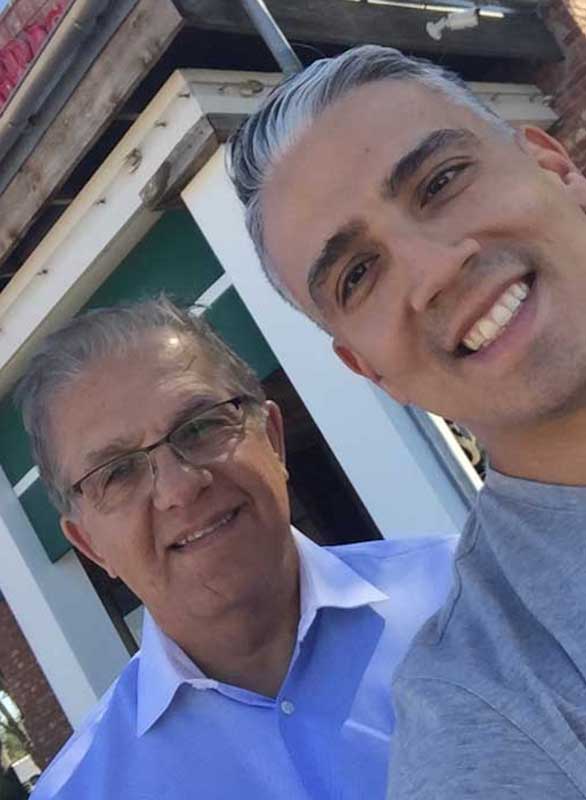 Neal Faradineh Close Up Photo With His Father