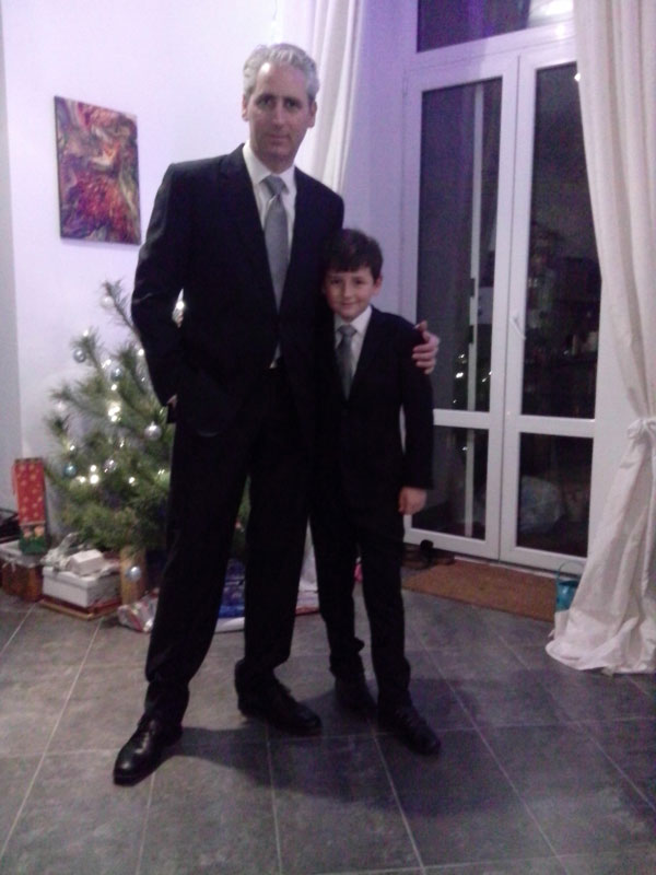 Paul Niland And Son Sasha Formerly Dressed Up For Evening Event