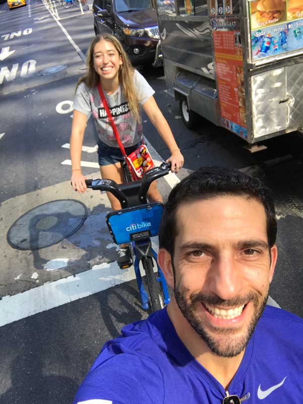 Ziad Awad Cycling In New York City With Daughter Julie