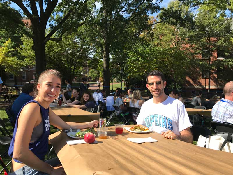 Ziad Awad With Daughter Having Lunch At Johns Hopkins University In Baltimore Maryland USA