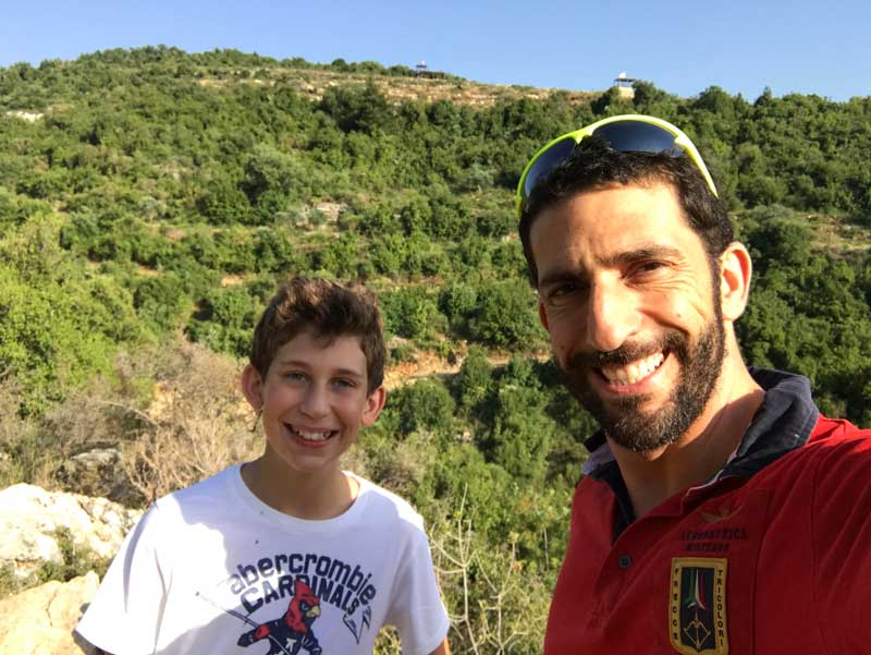 Ziad Awad With Son Lucas Mountain Hiking In Lebanon